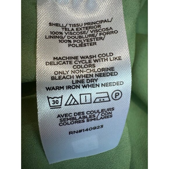 LOFT Dress New Size Small Tiled Vine Green Dress w/ Tie Long Sleeve NWT - Picture 8 of 13